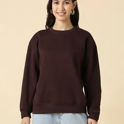 allen solly Women Full Sleeve Solid Sweatshirt-picture-22