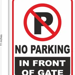 clear design No Parking Sign Board Front of gate Emergency Sign image 2