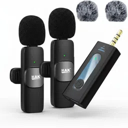 mak Dual Wireless Mic with Furr for YouTube, Reels, Podcasts and Interviews Microphone-picture-35