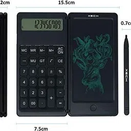 jrs traders 00001 Calculator with Writing Pad 12 Digit Pocket Foldable Design with Notepad Basic Calculator image 5
