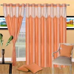 panipat textile hub 153 cm (5 ft) Polyester Semi Transparent Window Curtain (Pack Of 2)-picture-24