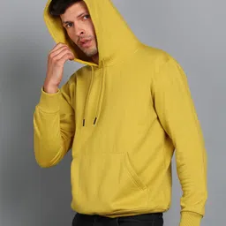 alan jones Men Full Sleeve Solid Hooded Sweatshirt image 3