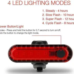 dark horse Bicycle New Light Combo 5 LED 4 Mode Head & Tail Light Set, Waterproof Design LED Front Rear Light Combo image 3