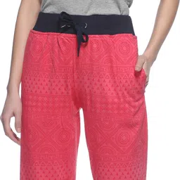 Women Printed Pink Track Pants-image-56