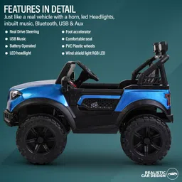 baybee Rechargeable Battery Jeep for Kids, Ride on Toy Kids Car with Bluetooth & Music Jeep Battery Operated Ride On image 2