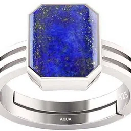 aquagems lapis lazuli 3.25 Ratti or 3 Ct Gemstone Men bis Hallmark 925 Sterling Silver Ring-picture-13