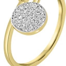 drk jewels Circle of Sparkle Ring Sterling Silver Moissanite Gold Plated Ring image 3