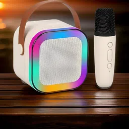 zdea Karaoke Mic RGB Light, HD Sound K12 (PORTABLE BLUETOOTH SPEAKER) G-317 5 W Bluetooth Speaker-picture-17