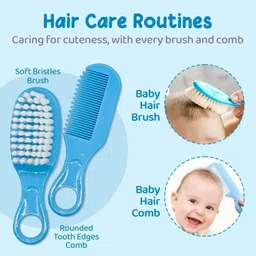 swilco Pack of 1 Newborn Essentials Set with Baby Comb and Soft Bristle Hair Brush image 3