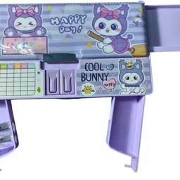 glamnjoy Pencil Box dual compartments, schedule, push-button access, compass, multiple themes Art Plastic Pencil Box image 5