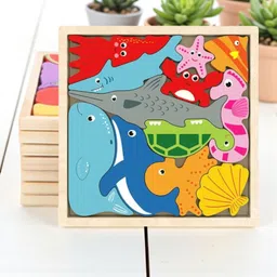 vhd Sea Animal Wooden Jigsaw Puzzle for Kids – Educational Toy Q130-picture-25