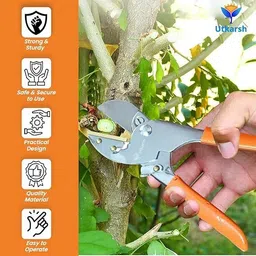 wild bhalu Garden Pruner & Flower Cutter – 8 Inch Handheld Trimming Shears for Plants Anvil Pruner Shrubs & Flowers with Safety Lock Anvil Pruner image 5