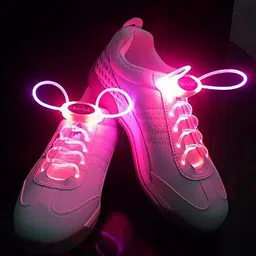 Newvent LED Shoe Lace in Pink Flashing Light For Kids Light Up Shoe Laces with 3 Modes Shoe Lace-image-0