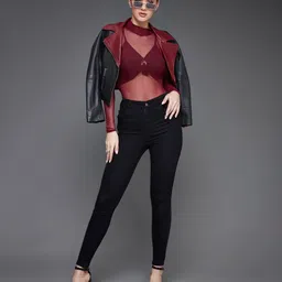 miss chase Women Skinny High Rise Black Jeans image 4