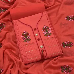 sthit Unstitched Chanderi Salwar Suit Material Paisley image 3