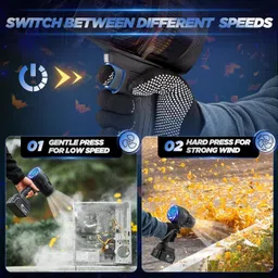 vishbin Portable Dust Cleaner, Cordless Leaf Blower Backward Curved Air Blower image 5