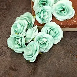 satyam kraft Artificial Flower Small Rose for Craft, Party and Home Decoration - 12 Piece Green Rose Artificial Flower image 4