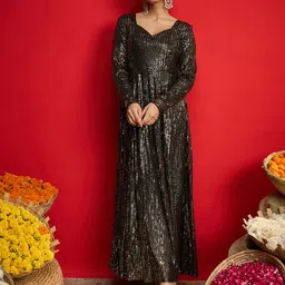 shae by sassafras Women Ethnic Dress Black Maxi/Full Length Dress image 2