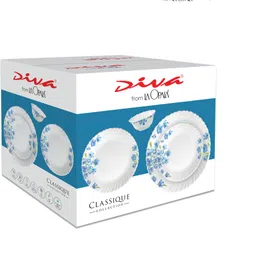 laopala Pack of 33 Opalware Diva Classique Collection Mysterio Black Dinner Set image 5