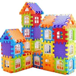 aexoniz toys Unbreakable Happy Home House Building Blocks Toy Set for 3-8 Years Old Kids Boys & Girls,Multicolor,72 Piece image 2