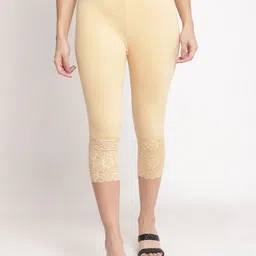 Women Beige Capri-image-9
