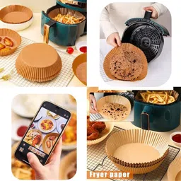 newvnt Disposable Paper Liner for Air Frye Non-Stick Air Fryer Liners Airfryer Grill Pan image 2