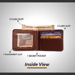 vaultman Men Casual, Formal, Evening/Party, Formal, Trendy Brown Artificial Leather, Genuine Leather Wallet image 2