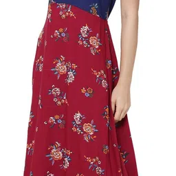 martini Women Maxi Maroon, Blue Full Length Dress image 3