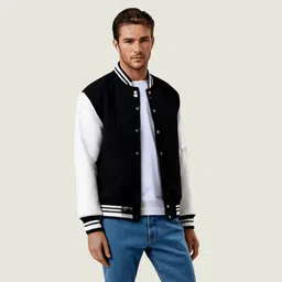jitisha Men Graphic Print Varsity Jacket image 2