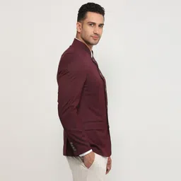 raymond Men Solid Mandarin Formal Blazer image 3