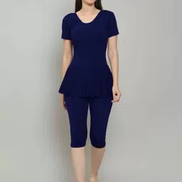 Solid Women Blue Swimsuit-image-1