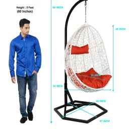 outkraft Bern Wicker Swing In White Finish image 2