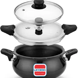 ucook By United Ekta Engg. HA Duo Lid 2 in 1 Multipurpose All in one 3 L Induction Bottom Pressure Cooker-picture-19