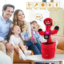 galactic Dancing Cactus Toy Music Toy Dancing Toy Singing and Dancing Cactus Plush Toy Recording, Cactus Toy Repeat What You Say for Home Decoration for Kids Children Best gift toy Playing Multi color image 2