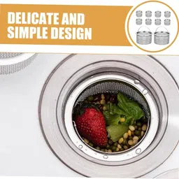 taskra Bathroom Sink, Kitchen Sink Stainless Steel Push Down Strainer image 5