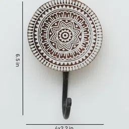 wooden home Mango Wood Hand Carved Design Decorative Key & Coat Wall Hook for Hanging image 2