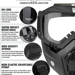 amrio Black Bike Face Mask for Men & Women image 3