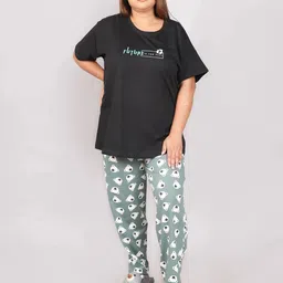 bloem Women Top & Pyjama Set Black Solid-picture-14