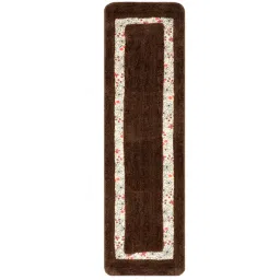 saral home Brown Cotton 55 x 16 Inches Hand Tufted Floor Runner image 2
