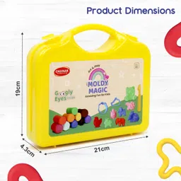 333mart Moldy Magic 10 Colorful Dough with Foldable Suitcase for Kids (Yellow Suitcase) image 2