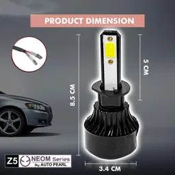 auto pearl 2-Side H1 LED Bulb for Car Headlight /Side/Turning light 80W-12V 3500LM 6000K_A9 Headlight Car LED for Maruti Suzuki (12 V, 80 W) image 3