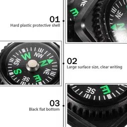 zorbes Liquid Filled Hard Shell Button Compass Set for Survival Band Paracord Bracelet Compass image 3