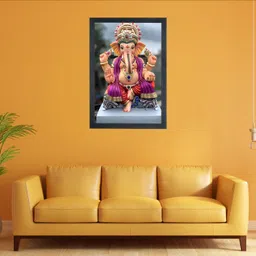 chitransh gifts Lord Ganesha Wall Mounted Photo Painting Digital Reprint 14 inch x 10 inch Painting image 3