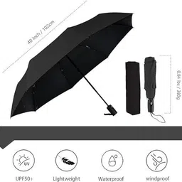 sahaj enterprise Auto Open/Close Button 3 Fold Umbrellas for Rain Windproof man/women Umbrella Umbrella image 2