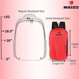 maizo Small 10 L Backpack Small Backpack/ School Bag Combo of 2 - Black & Red image 3