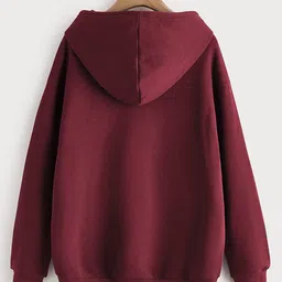 rogerhood Women Full Sleeve Solid Hooded Sweatshirt image 2