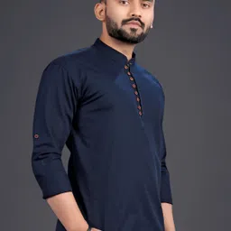 nofilter Men Solid Pure Cotton Straight Kurta image 4