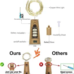 elencraft 20 LEDs 2 m Gold Steady Ball Rice Lights image 3