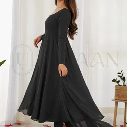 ugaan Solid Georgette Stitched Anarkali Gown image 3