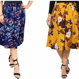 manat diva Women Printed A-line Multicolor Skirt-picture-14